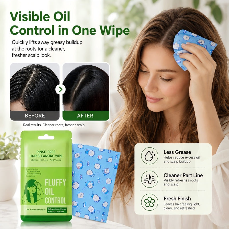 Lingettes nettoyantes pour cheveux sans rinçage, portables