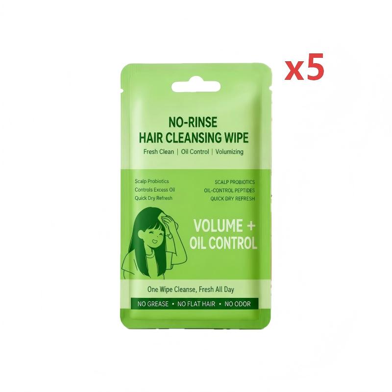 Lingettes nettoyantes pour cheveux sans rinçage, portables