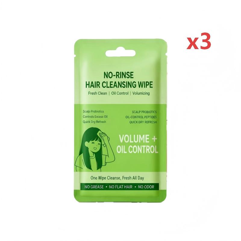 Lingettes nettoyantes pour cheveux sans rinçage, portables