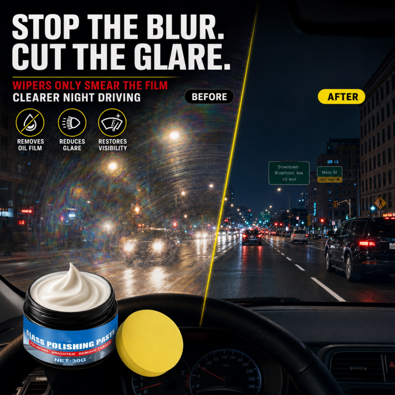 RÉDUCTION Produit pour éliminer les traces d'huile sur les vitres de voiture élimine les reflets et les traces laissées par les essuie-glaces, repousse la pluie, convient à tous les types de vitres éponge incluse
