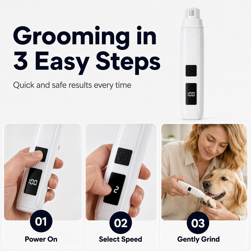 Electric Pet Nail Grinder with LED Battery Display