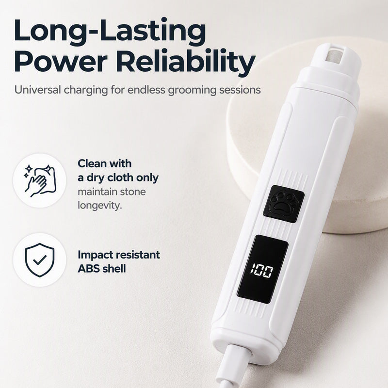 Electric Pet Nail Grinder with LED Battery Display