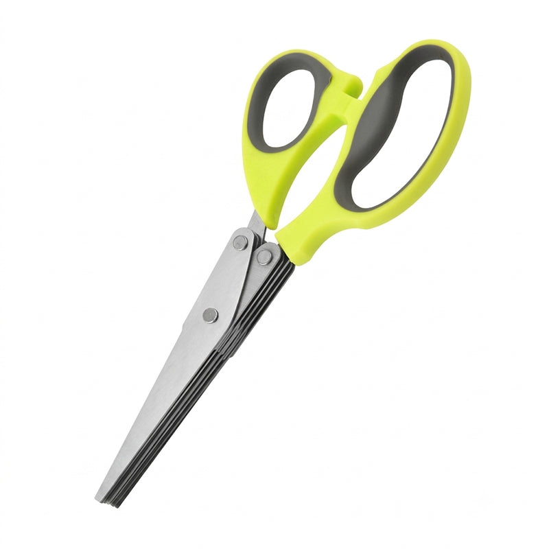Ciseaux de cuisine en acier inoxydable multicouche Coupe-herbes 5 lames avec manche ergonomique Idéal pour les herbes aromatiques, les oignons verts et les garnitures fraîches