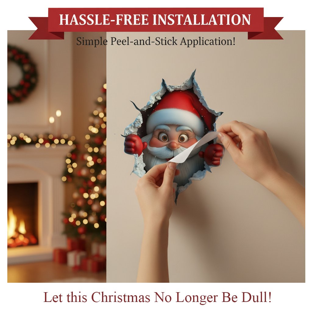 3D Christmas Eve Surprise Wall Decals