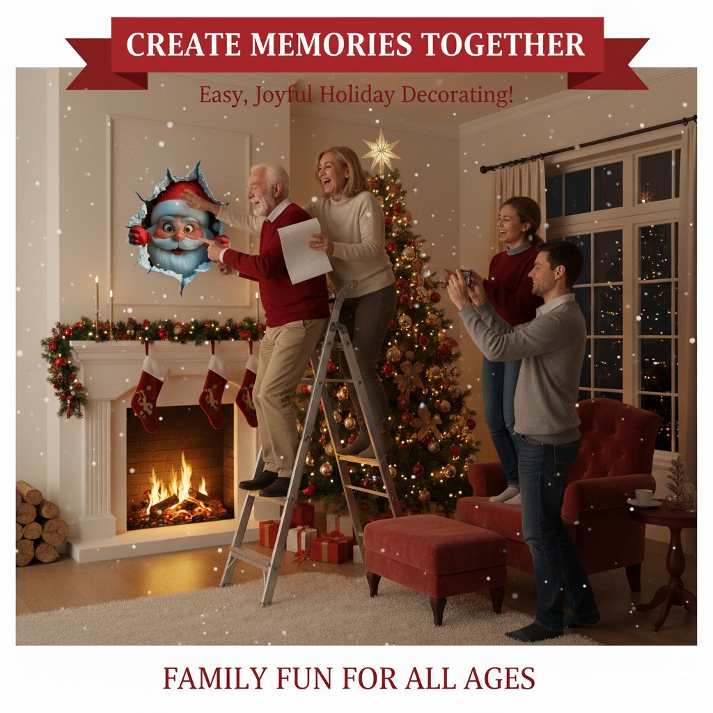 3D Christmas Eve Surprise Wall Decals