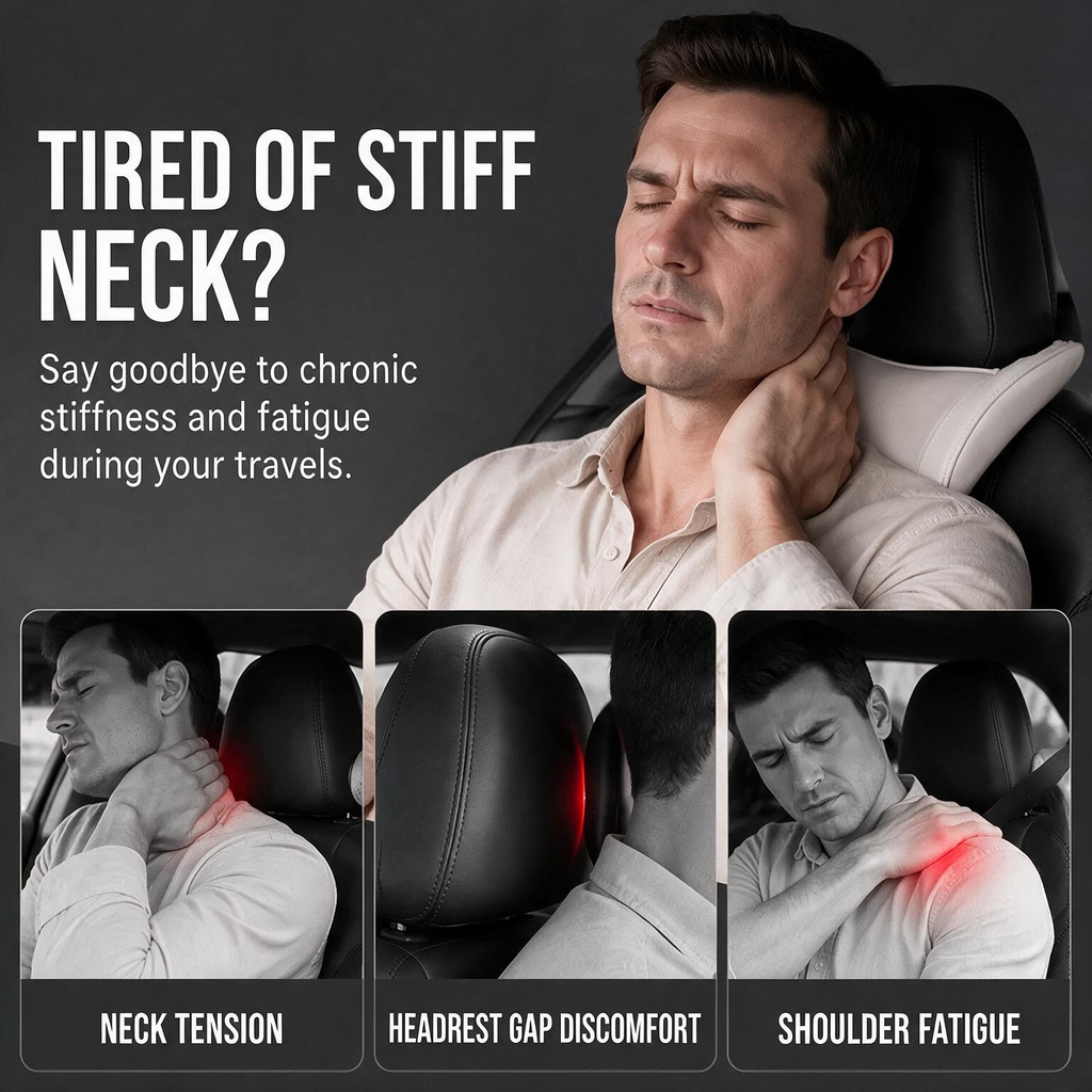 Oreiller de voiture ergonomique en mousse à mémoire de forme pour appuie-tête