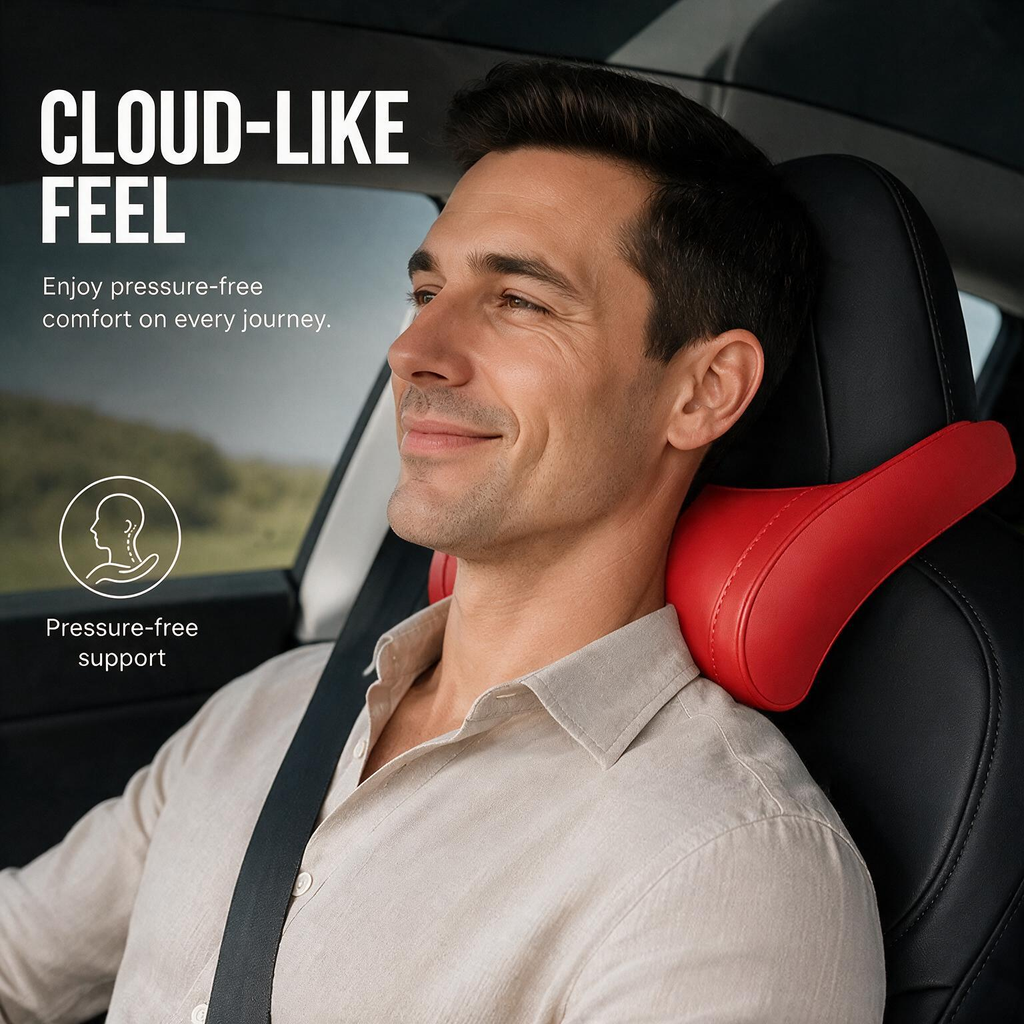 Oreiller de voiture ergonomique en mousse à mémoire de forme pour appuie-tête