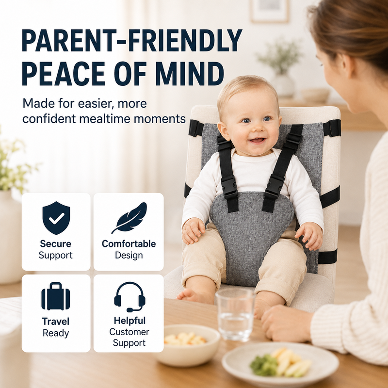 Portable high chair safety strap for babies