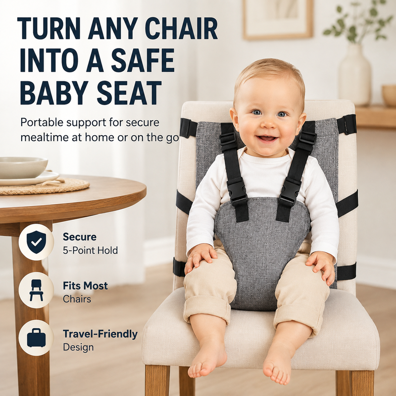 Portable high chair safety strap for babies