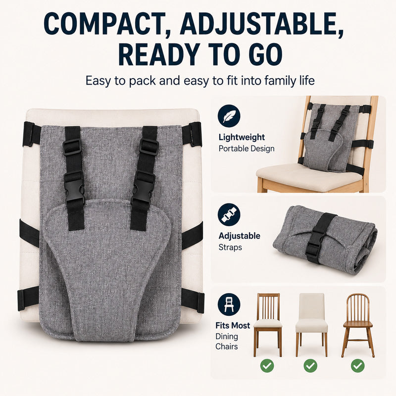 Portable high chair safety strap for babies