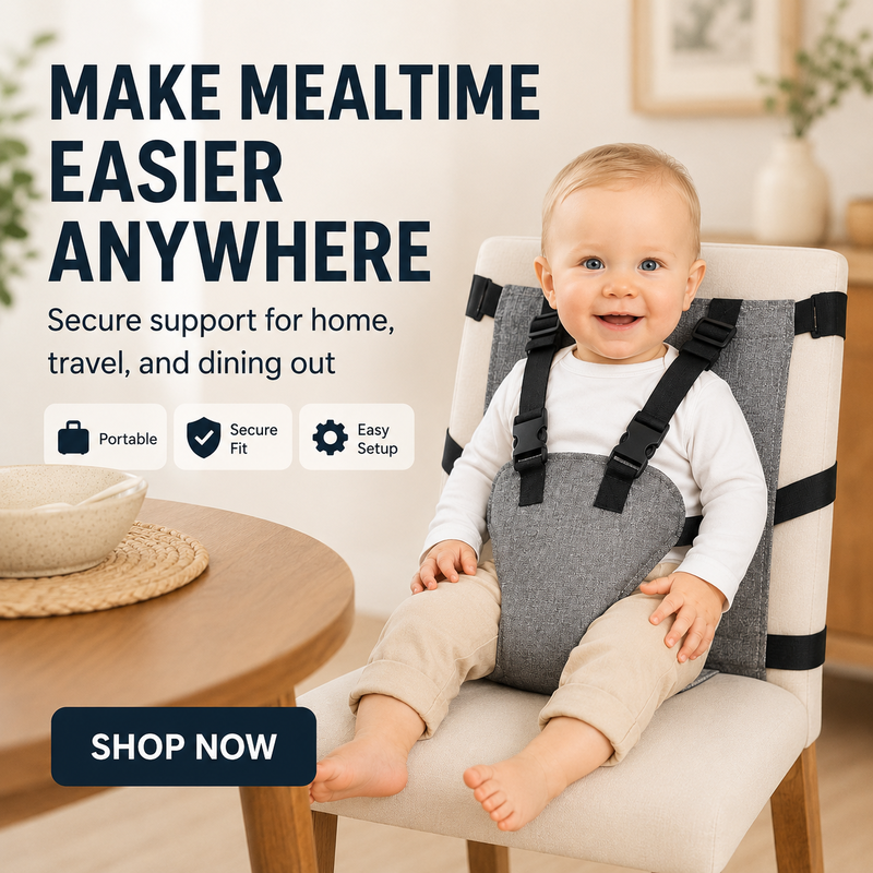 Portable high chair safety strap for babies
