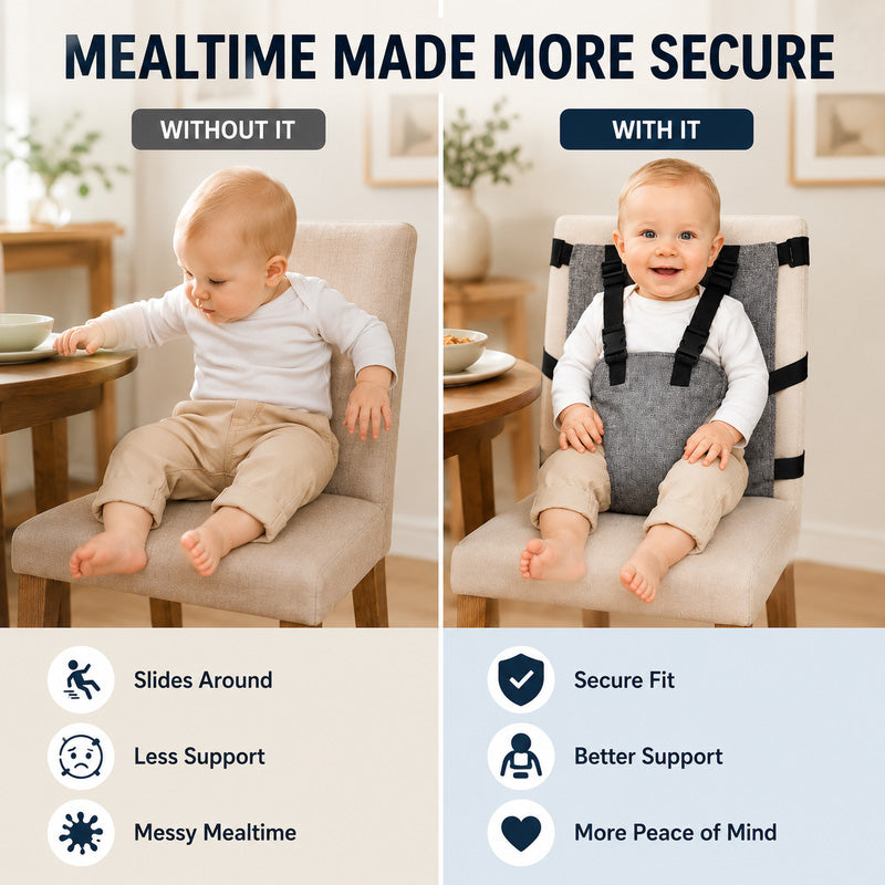 Portable high chair safety strap for babies