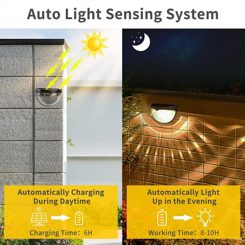 Decorative and waterproof solar fence lights for outdoor use