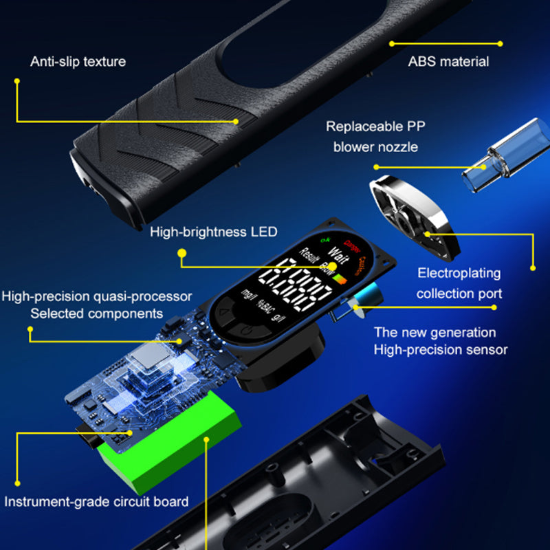 Éthylotest rechargeable avec écran LCD et message vocal
