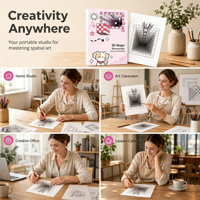 EN PROMOTION ! Livre de dessin stéréoscopique 3D pour enfants, avec activités de coloriage et de découpage, VERSION FRANÇAISE