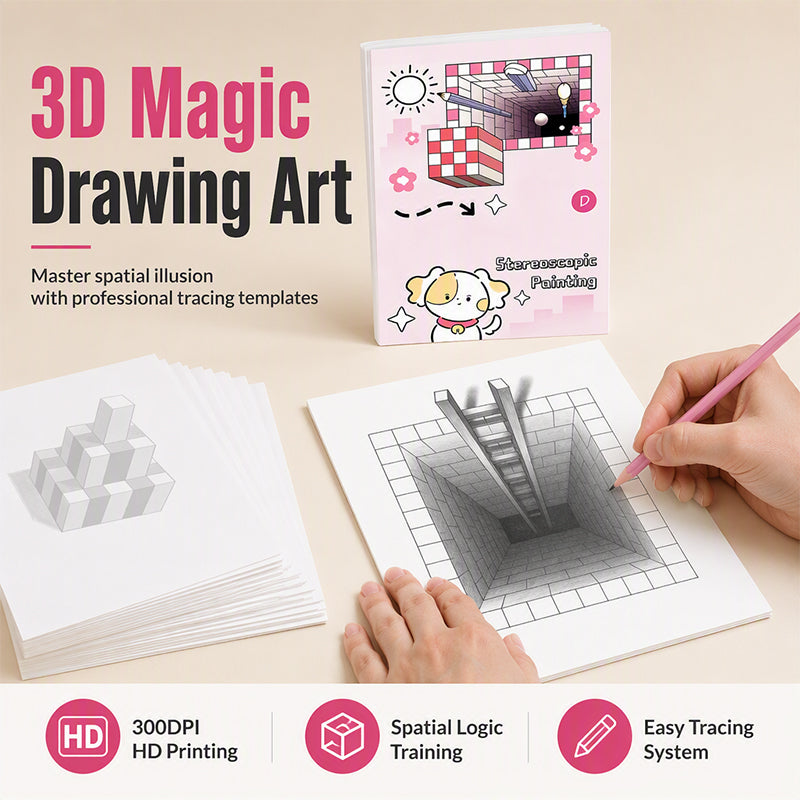 EN PROMOTION ! Livre de dessin stéréoscopique 3D pour enfants, avec activités de coloriage et de découpage, VERSION FRANÇAISE