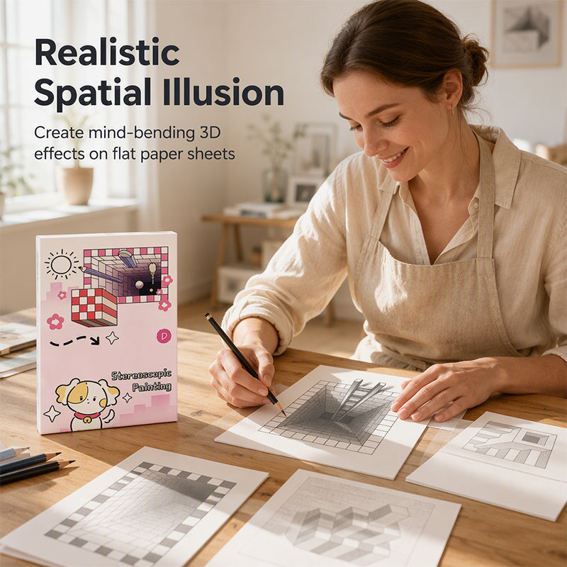 EN PROMOTION ! Livre de dessin stéréoscopique 3D pour enfants, avec activités de coloriage et de découpage, VERSION FRANÇAISE