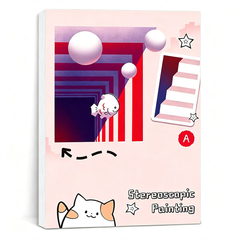 EN PROMOTION ! Livre de dessin stéréoscopique 3D pour enfants, avec activités de coloriage et de découpage, VERSION FRANÇAISE