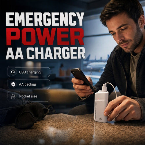Chargeur portable d'urgence pour téléphone, batterie externe alimentée par piles AA avec lampe torche LED