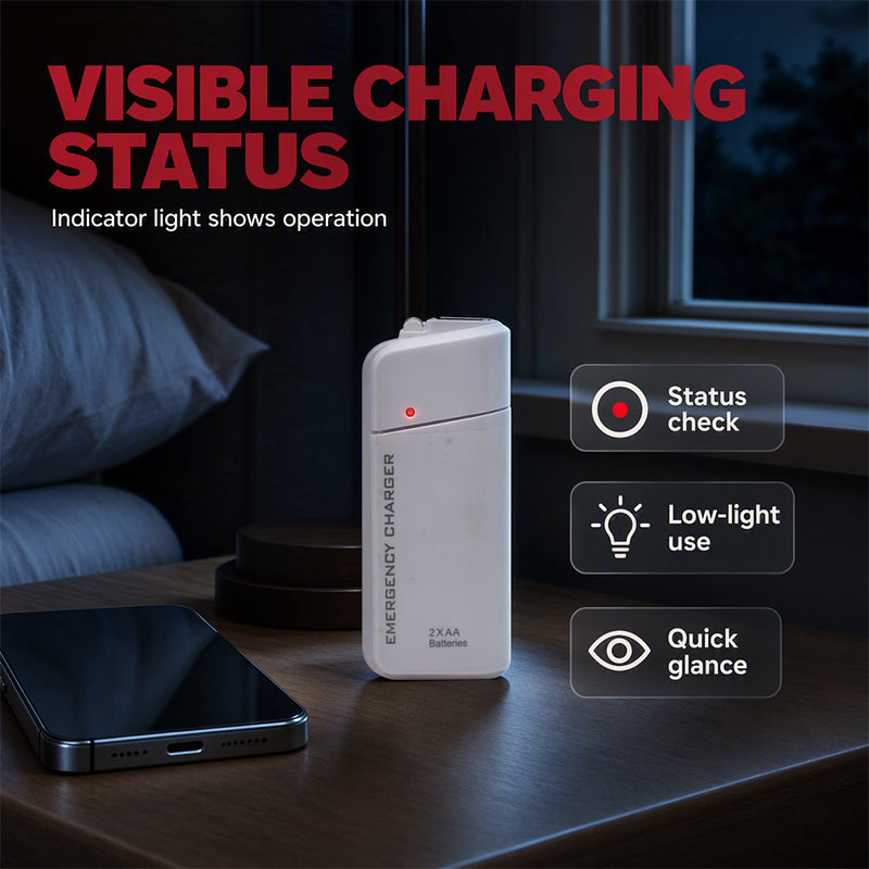 Chargeur portable d'urgence pour téléphone, batterie externe alimentée par piles AA avec lampe torche LED