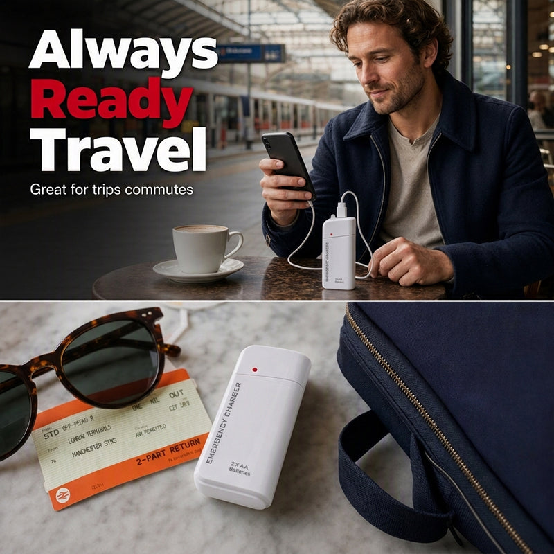 Chargeur portable d'urgence pour téléphone, batterie externe alimentée par piles AA avec lampe torche LED
