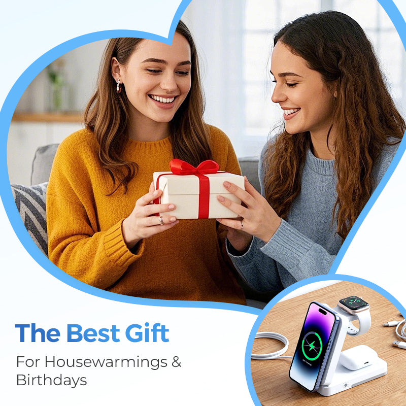 Support de charge magnétique pliable 3-en-1 pour vos appareils quotidiens