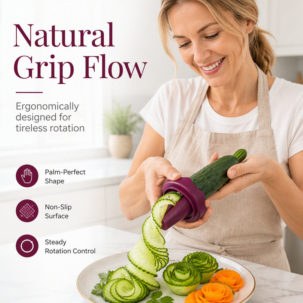 Spiralizer and manual vegetable cutter to make roses Transform your carrots into restaurant-worthy roses in 60 seconds