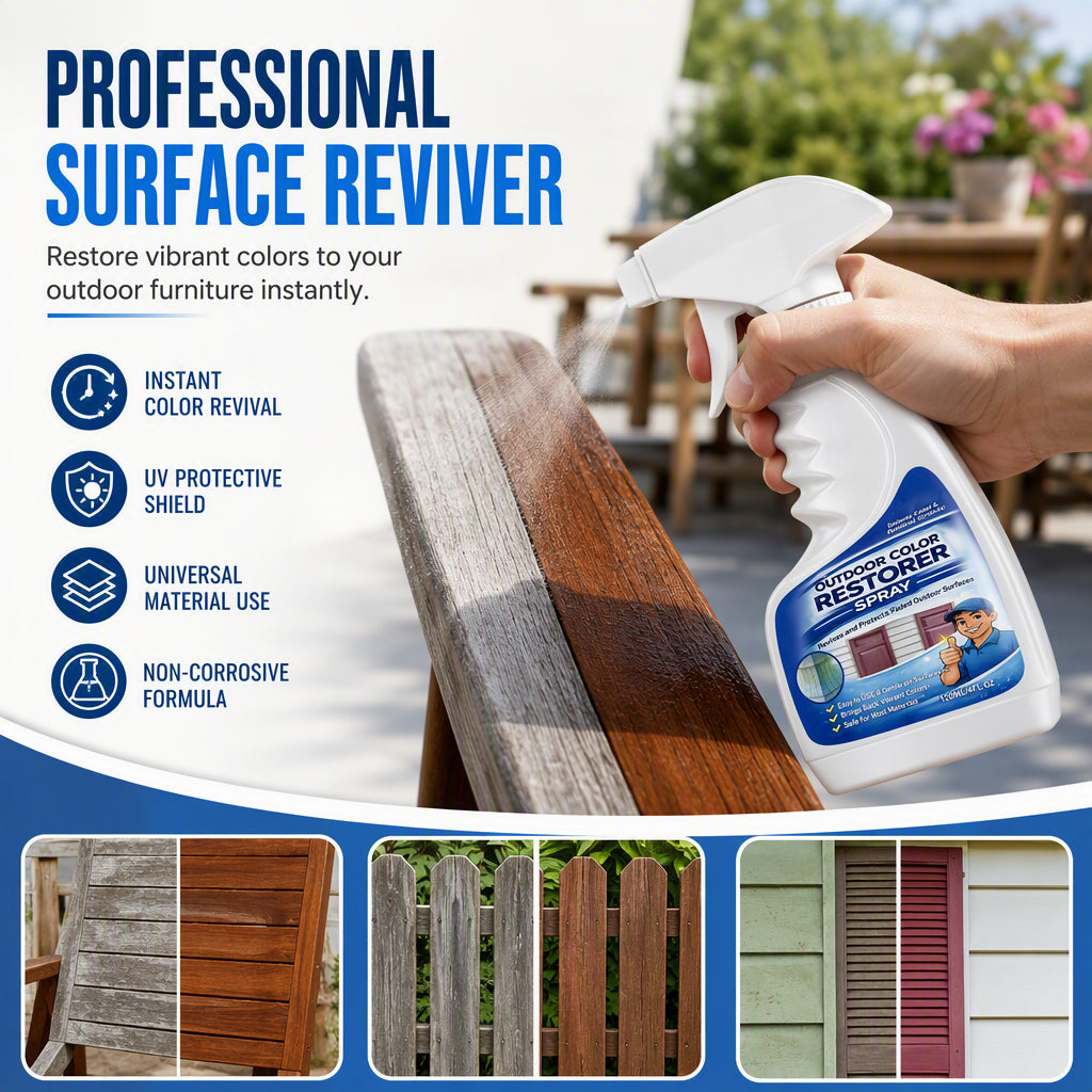 REDUCTEUR Restaurateur bois 4 saisons : pénètre en profondeur, ravive la couleur et protège contre les UV et l'humidité. Gardez vos meubles de jardin comme neufs