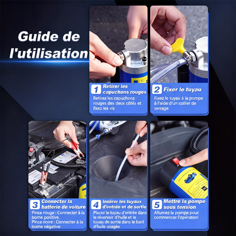 Pompe de transfert d'huile moteur portable DE RDUCTION