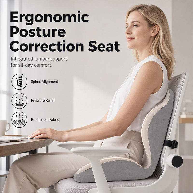 Ergonomic memory foam seat cushion with lumbar support Optimal all-day comfort, ideal for office, car and home