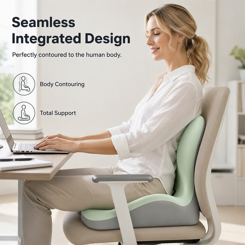 Ergonomic memory foam seat cushion with lumbar support Optimal all-day comfort, ideal for office, car and home