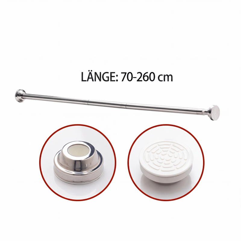 DE RÉDUCTION Tringle réglable sans perçage Montage sans outils, fixation solide et polyvalente Crée instantanément un espace de rangement partout et à tout moment