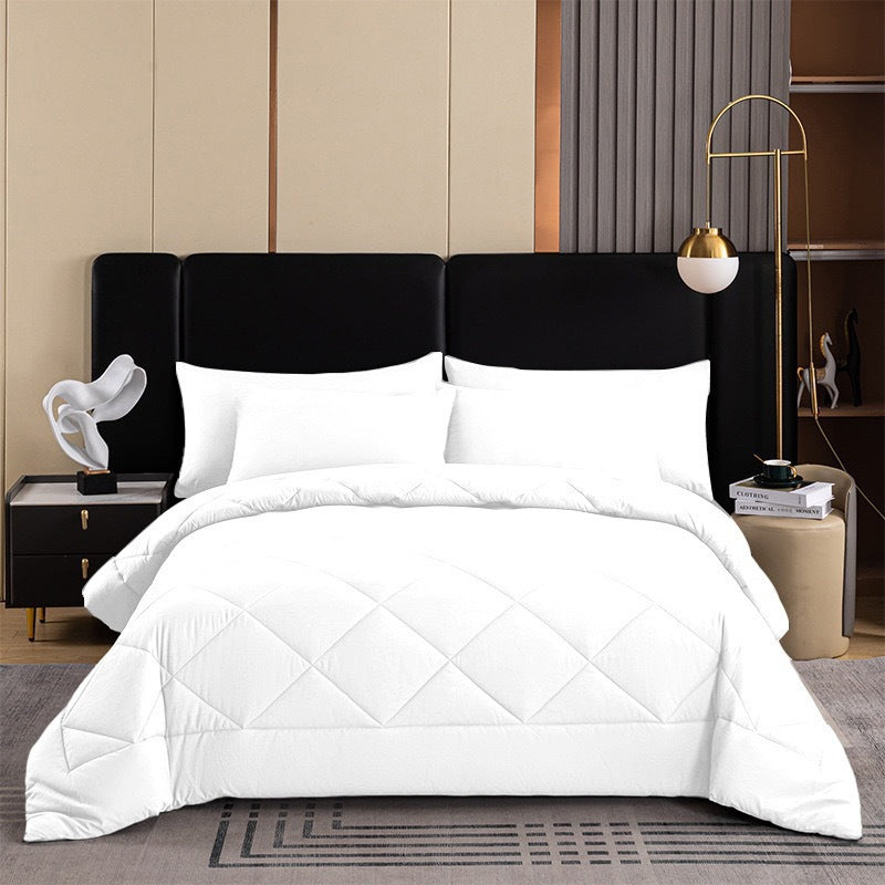 DE RÉDUCTION Parure de Couette Matelassée 3 Pièces avec Taies d'Oreiller