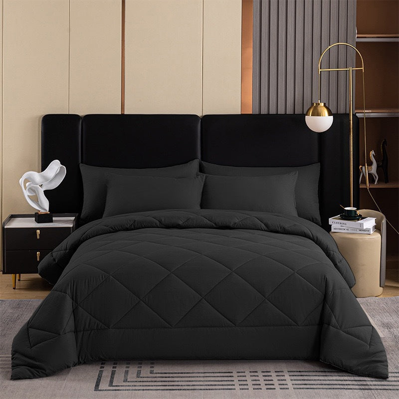 DE RÉDUCTION Parure de Couette Matelassée 3 Pièces avec Taies d'Oreiller