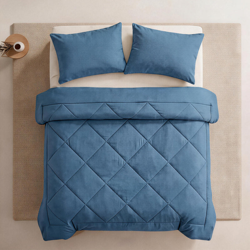 DE RÉDUCTION Parure de Couette Matelassée 3 Pièces avec Taies d'Oreiller