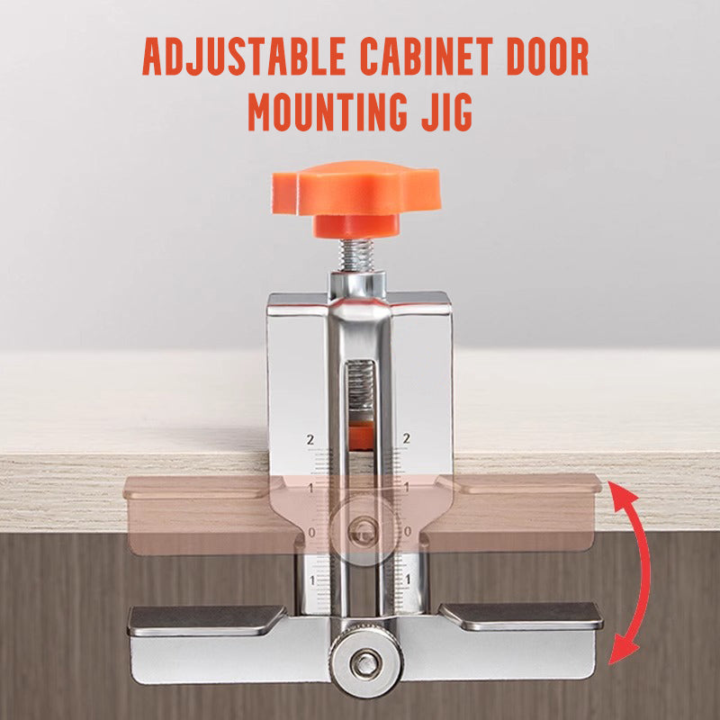 Adjustable mounting jig for cabinet doors