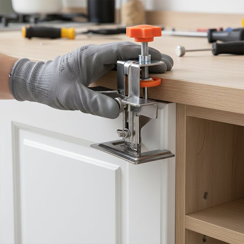 Adjustable mounting jig for cabinet doors