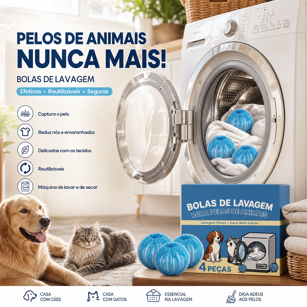 Découverte de 60 % lors de la dernière journée : boules de lavage réutilisables pour éliminer les poils d'animaux.