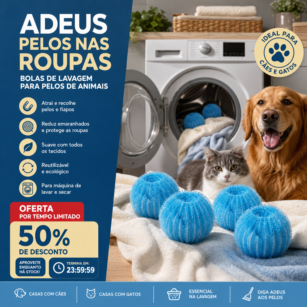 Découverte de 60 % lors de la dernière journée : boules de lavage réutilisables pour éliminer les poils d'animaux.