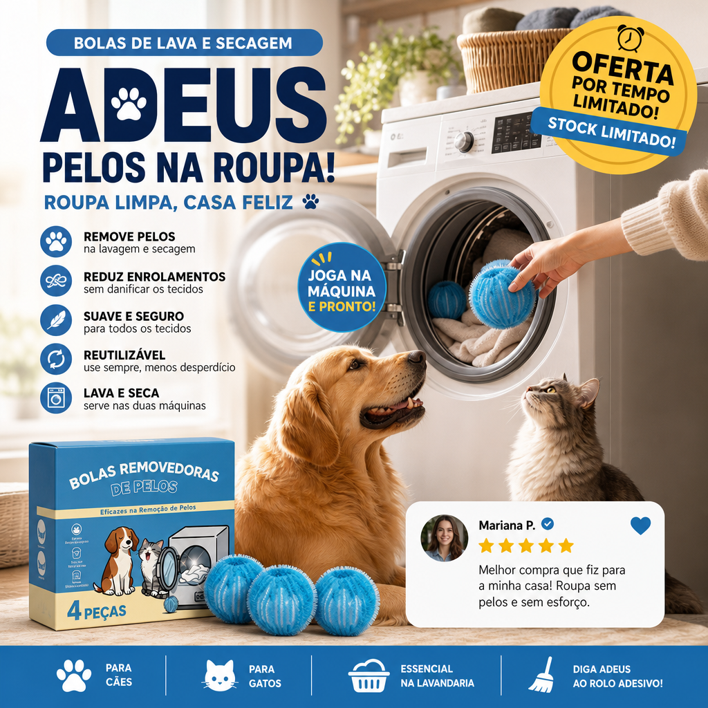Découverte de 60 % lors de la dernière journée : boules de lavage réutilisables pour éliminer les poils d'animaux.