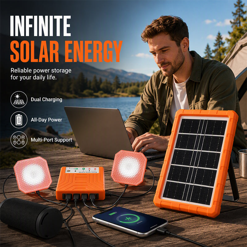 RÉDUCTION IMMÉDIATE Panneau solaire portable en matériau résistant Recharge et alimentation 2-en-1, pour téléphones, batteries et appareils, camping et urgence