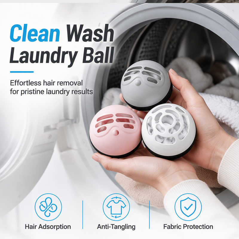 Balai anti-peluches et boule de lavage 2-en-1 pour lave-linge