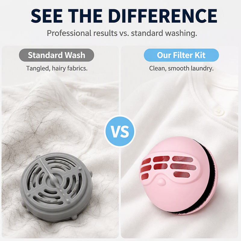 Balai anti-peluches et boule de lavage 2-en-1 pour lave-linge