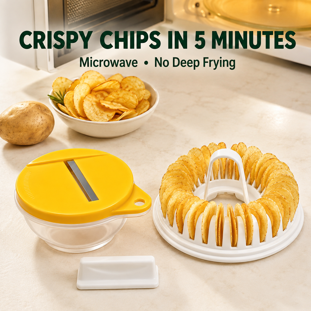 Machine à chips de pommes de terre maison pour micro-ondes avec ensemble de bols et trancheuse