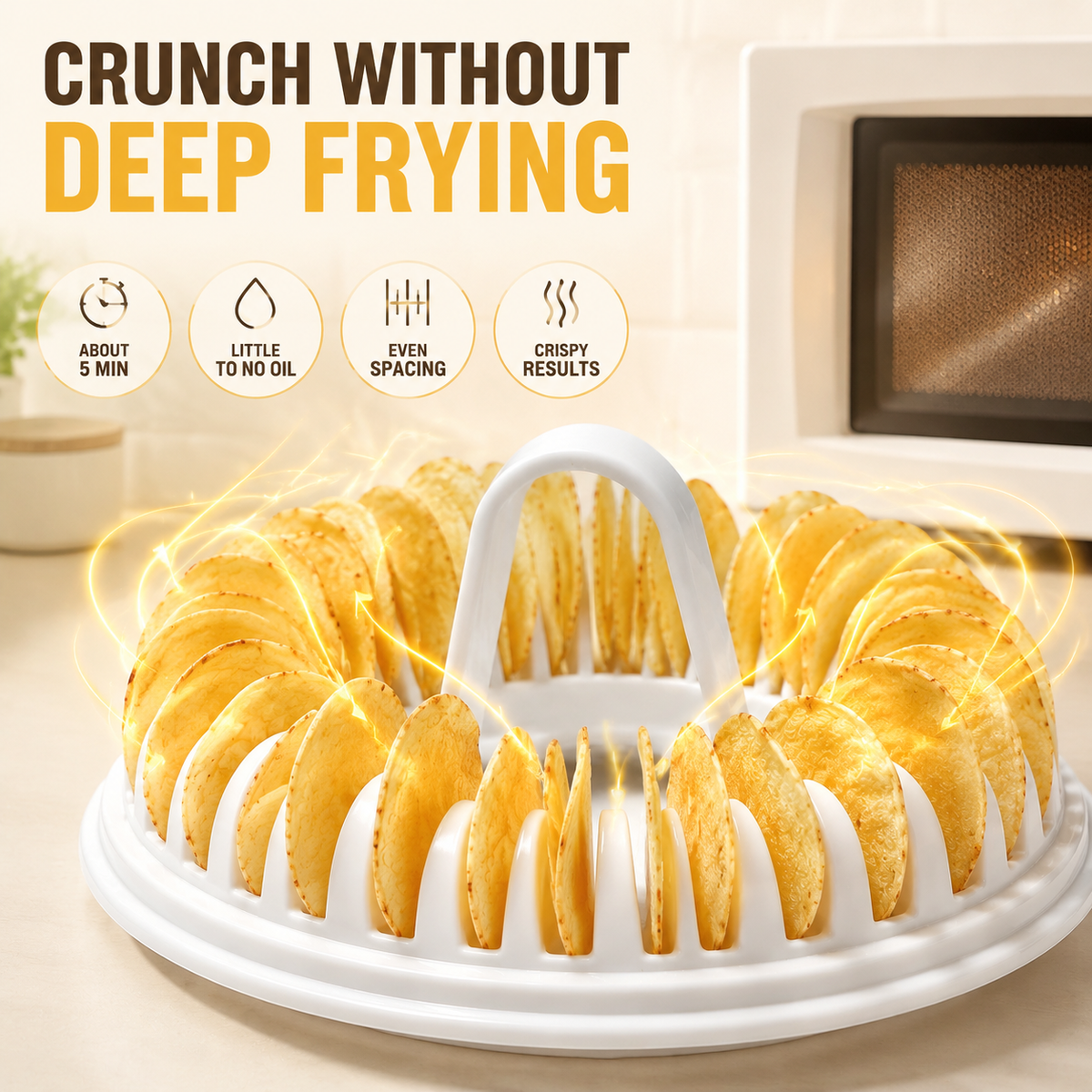 Machine à chips de pommes de terre maison pour micro-ondes avec ensemble de bols et trancheuse