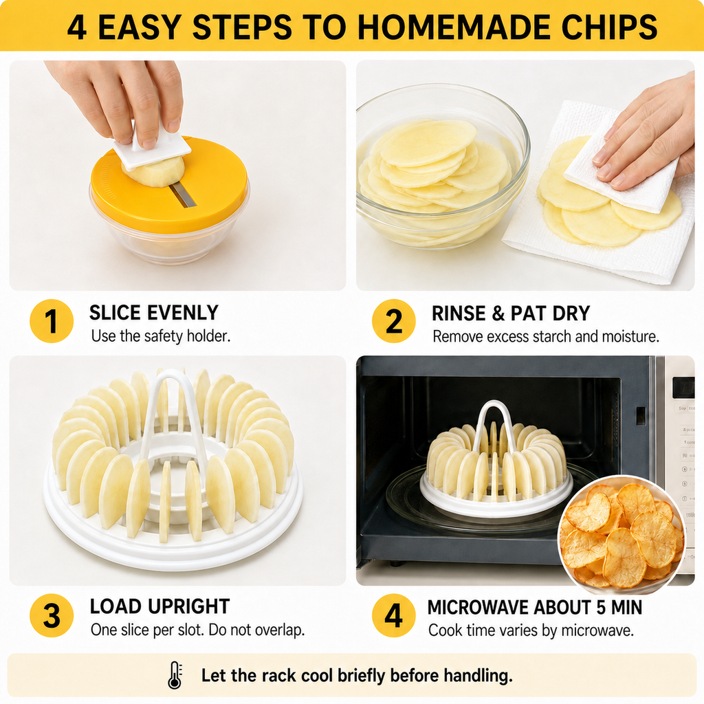 Machine à chips de pommes de terre maison pour micro-ondes avec ensemble de bols et trancheuse