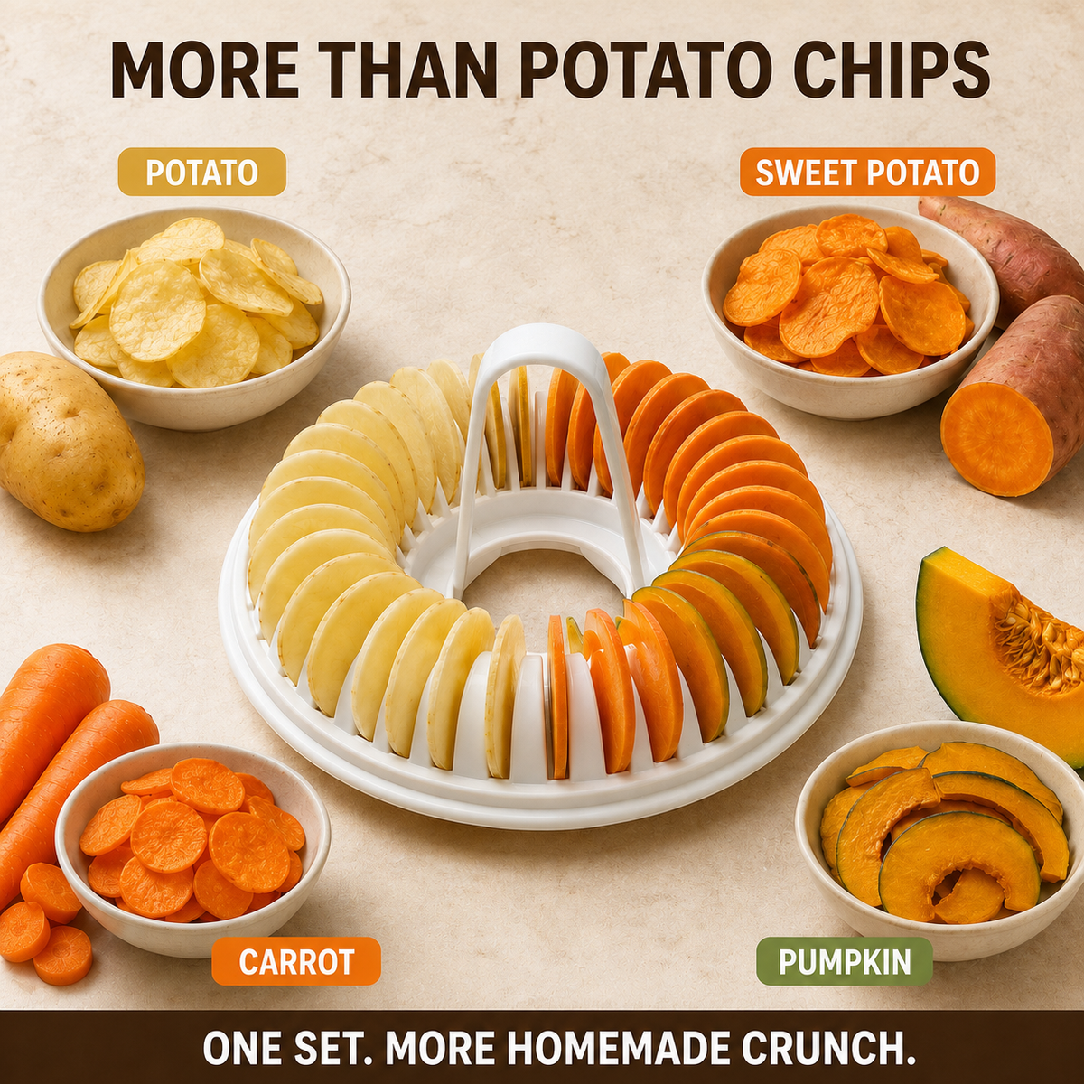 Machine à chips de pommes de terre maison pour micro-ondes avec ensemble de bols et trancheuse