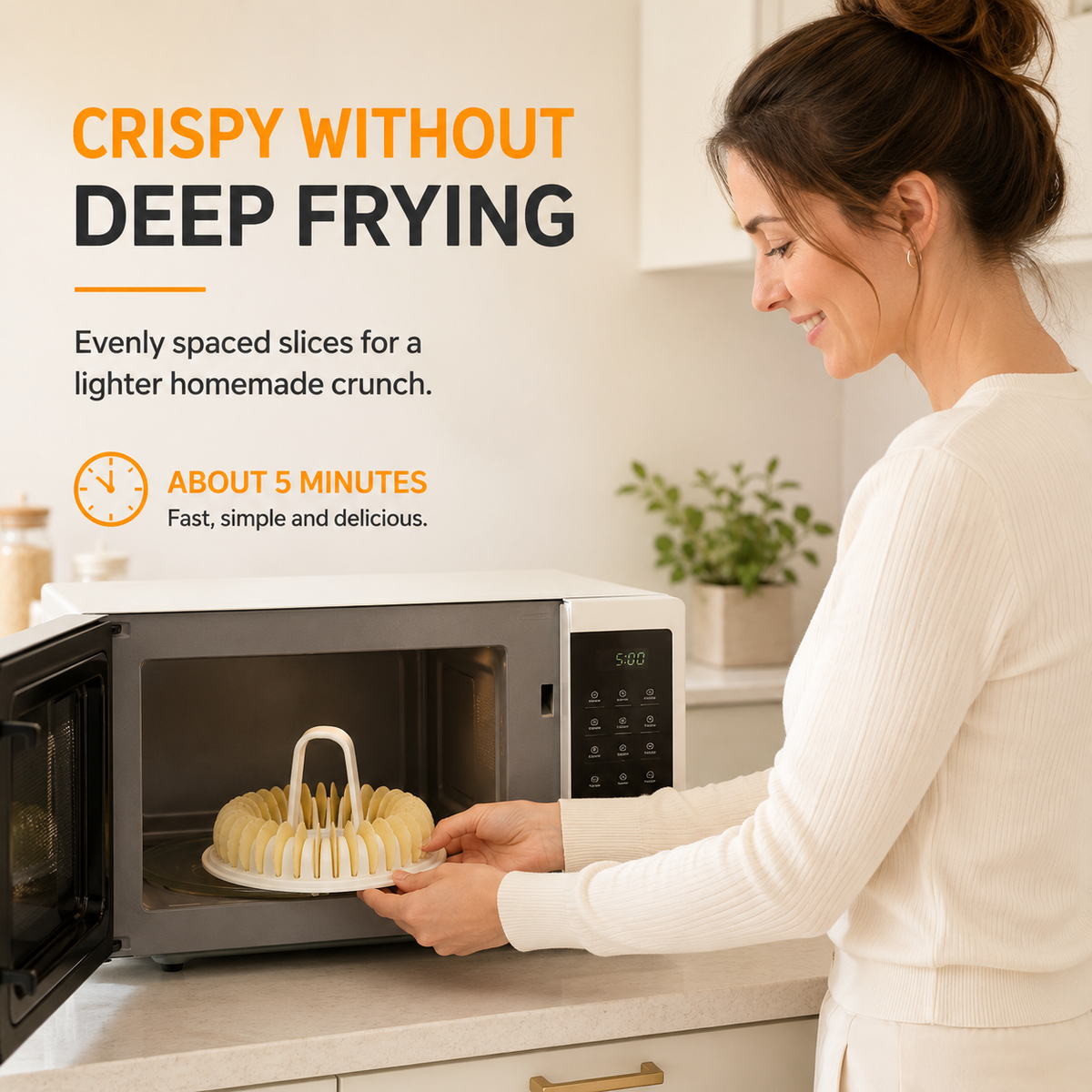 Machine à chips de pommes de terre maison pour micro-ondes avec ensemble de bols et trancheuse