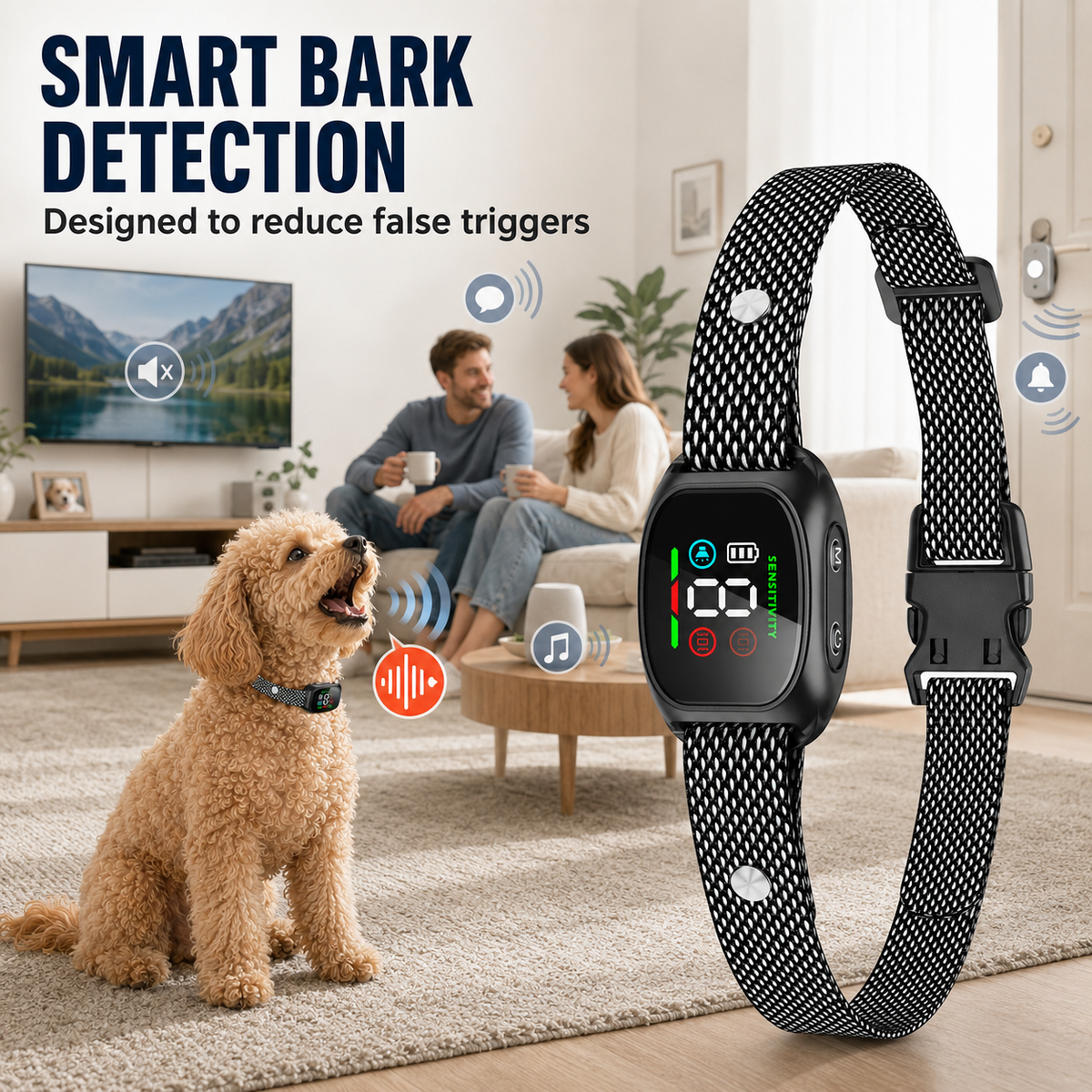 Smart dog anti-bark collar