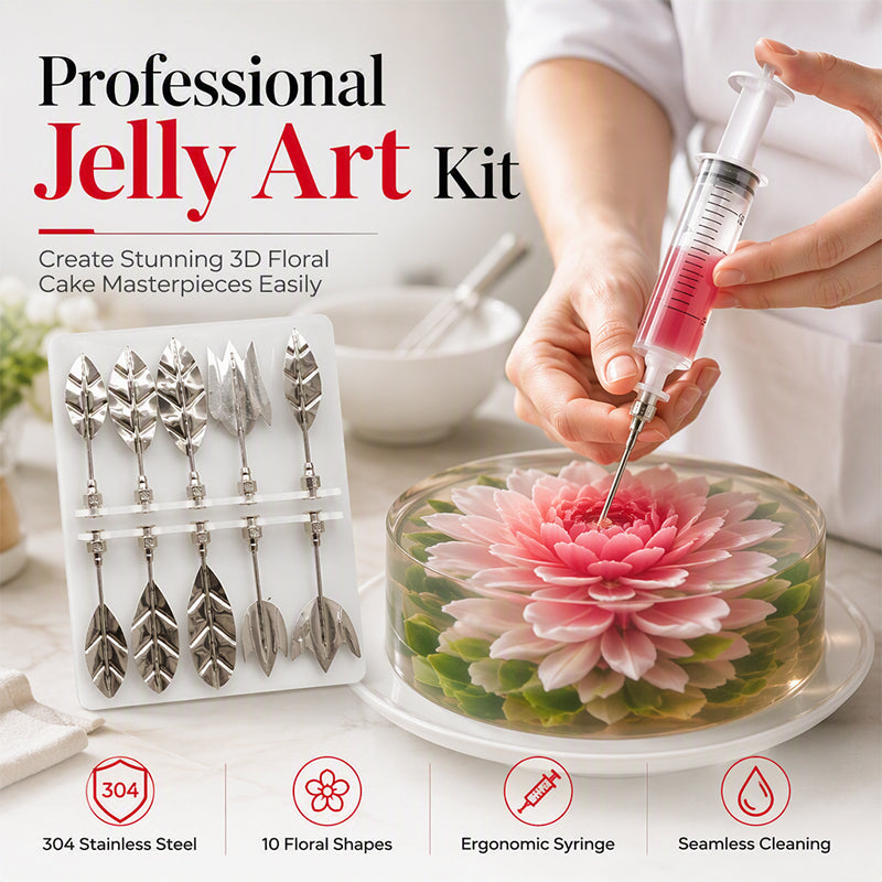 3D Jelly Art Tools: Create translucent and colorful flowers, cake and dessert decorations worthy of a pastry chef – a complete kit to unleash your creativity.